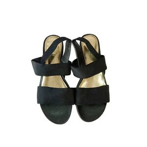 Kenneth Cole Women's Wedge Black Slingback Sandals sz 9M